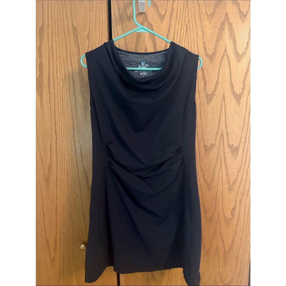 Kuhl Signature Black Sleeveless Cowl Neck Mini Dress